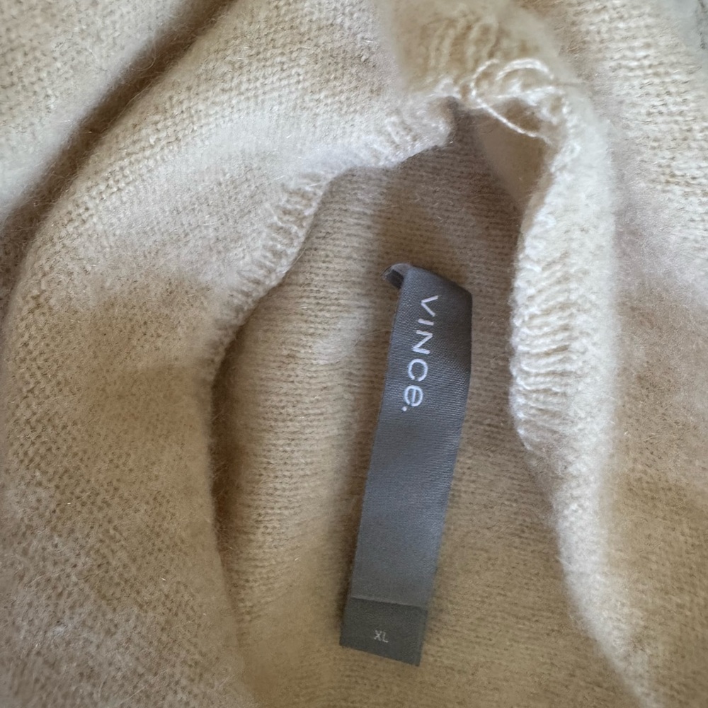 Vince Cream and Brown Striped Cashmere Sweater - Picture 4 of 5
